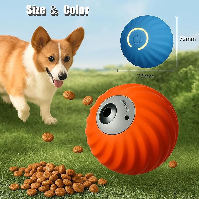 Zoomie Buddy 2.0, Zoomie Buddy for Dogs, 2 in 1 Smart Touch Interactive Dog Balls ＆ Pet Feeder, 2.83" Diameter, Suitable for Small/Medium Dogs, with Fruit Plush Cover (2*Blue, 3*Mix)