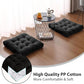 Tiita Square Floor Pillow, Thicken Tufted Seat Cushion, Floor Cushion for Yoga Meditation Living Room Balcony Office Outdoor, Set of 2, 22x22 Inch, Black