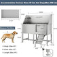 50" Pet Dog Bathing Station, Stainless Steel Dog Bathtub W/Ramp, Floor Grate, Dog Bath Brush, Washing Gloves for Home, Professional Dog Washing Station for Pets (50 Inch Right Door)