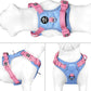 PHOEPET No Pull Dog Harness, Unique Colors Reflective Adjustable Dog Vest, with Soft Training Handle Metal Clips for Small Medium Large Dogs (Baby Blue Base & Pink Straps,XL)