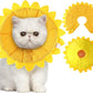 Sunflower Cat Recovery Cone Collar Soft Cotton Pet Cone Collar Adjustable Sunflower Elizabeth Postoperative Protection for Cats and Dogs(Small)