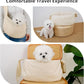 Dog Sling Carrier for Small Dogs and Cats, Lightweight Collapsible Pet Travel Bag with Adjustable Strap, Side Pockets & Breathable Mesh (Beige, 15.7" L x 5.9" W x 8.6" H)