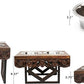 Elevated Pet Feeder for Dogs and Cats - The Bali Carved Wood Pet Feeding Stand with Two Stainless Steel Bowls - Three Heights Adjustable Raised Dog Bowl - Food Water Pet Feeding Station - IRONGATE