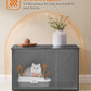 Feandrea Cat Litter Box Enclosure, Litter Box Furniture Hidden with Removable Divider, Indoor Cat House, End Table, 31.5 x 20.9 x 19.7 Inches, Ink Black UPCL002B01