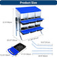 Chicken Nesting Boxes, 6 Hole Metal Chicken Laying Box with with Removable Trays and Roll Out Egg Collection for Chicken Coop, with Metal Bracket, Blue
