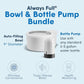Always Full® 9" Pet Water Bowl and Bottle Pump Bundle, Self-Refilling, Clean Filtered Water, App-Enabled Hydration Monitoring, Easy Upgrade to Wall Unit, Cat and Dog Water Bowls