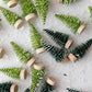 Flocked Mini Green Bottle Brush Trees (Set of 24)