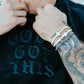 Golden Slate Infinity Cross Silicone Bracelet Set