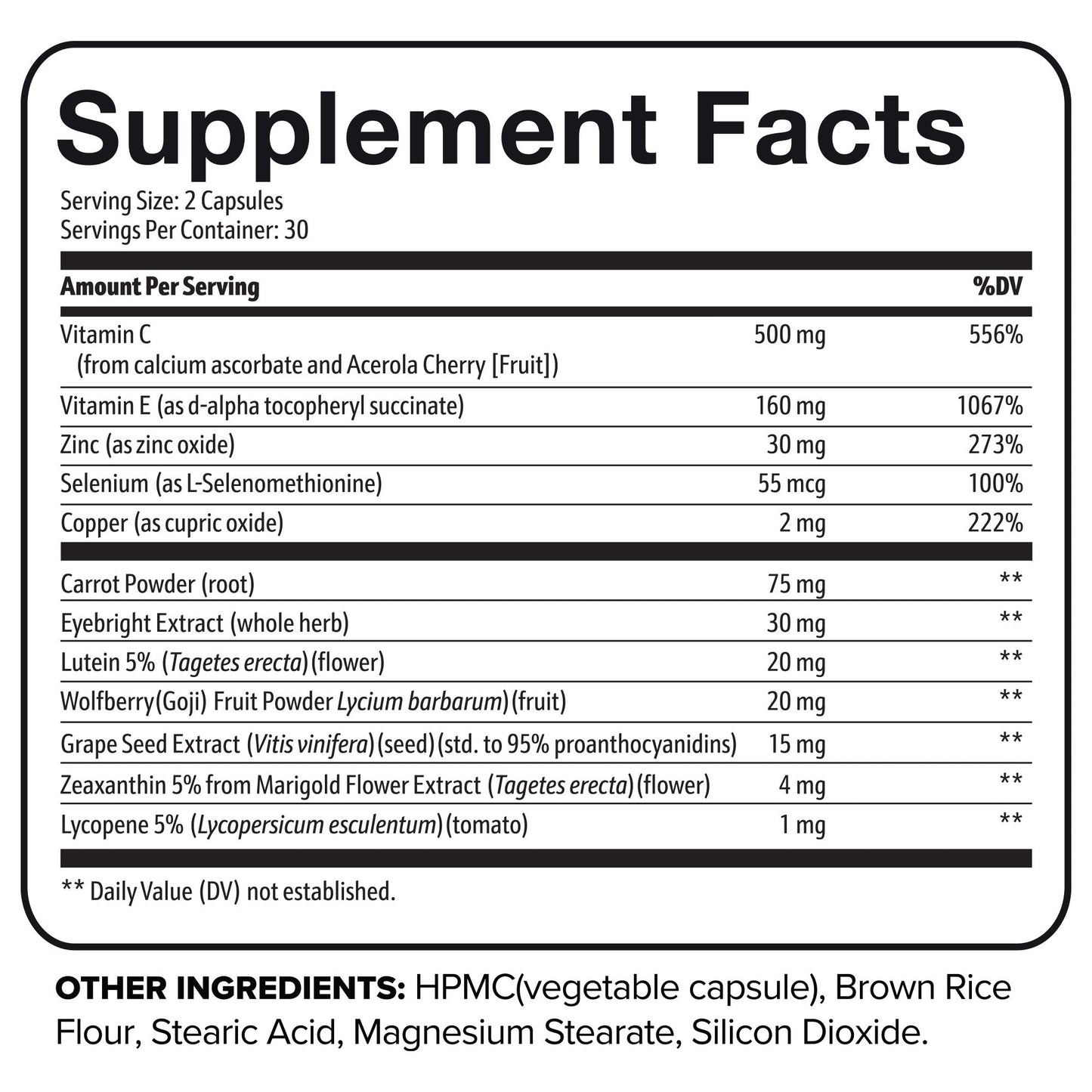 Nutrivein Eye Vitamins (60 Caps)