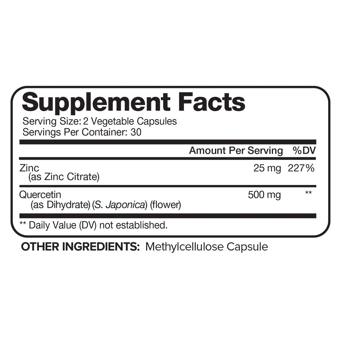 Nutrivein Zinc Quercetin Combined Supplement
