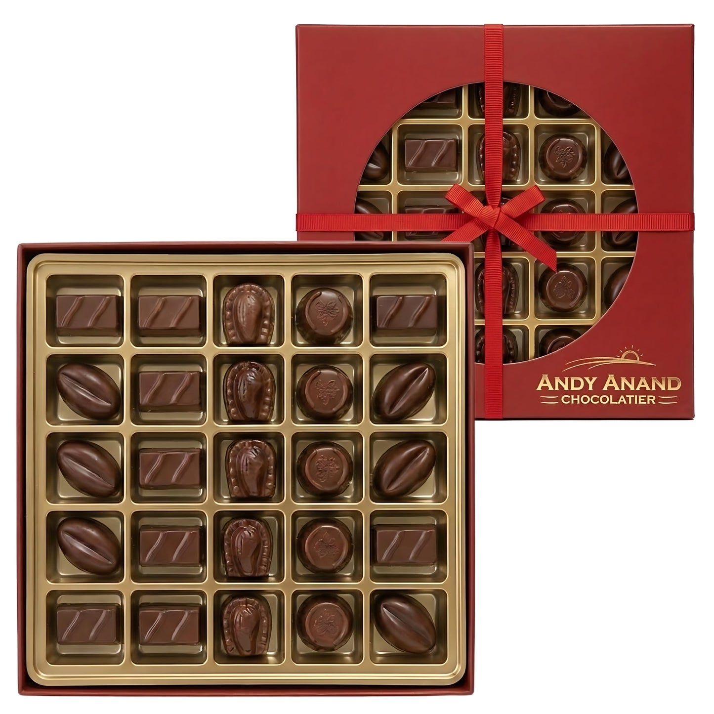 Andy Anand Sugar Free Vegan Belgian Dark Chocolate Truffles Gift Box, 25 pc – Handmade Gourmet Assorted Flavors, Perfect for Indulgence, Birthday & Holiday