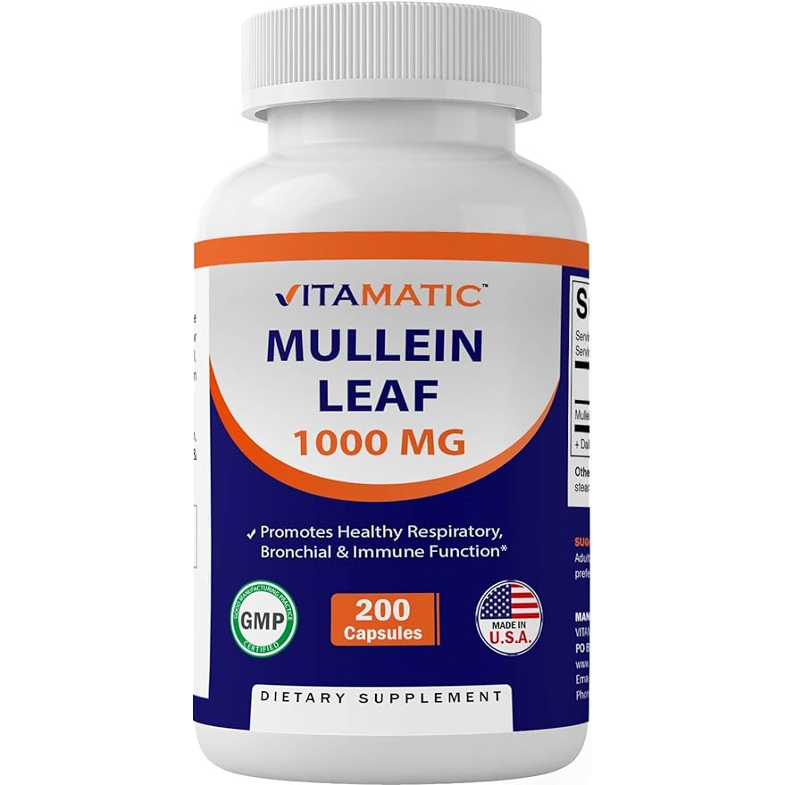 Vitamatic Mullein Leaf Extract 1000mg | 200 Capsules