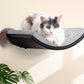 Cat Wall Shelf, Curved Cats Wall Bed, Wall Mounted Cat Grey Climbing Shelves for Sleeping, Playing, and Lounging