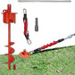Dog Stakes for Outside Heavy Duty Hold up to 350Lbs Large Dogs Tie Out Tether Leash Chain for Yard Screw in Ground Anchors 17inch with Buffer Rope