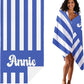 JML Personalized Beach Towel with Name, Custom Cabana Stripe Beach Towel, Customized Microfiber Pool Towel, Quick Dry & Absorbent Swim Towel for Adult,Mother's Day, Birthday, Summer Holiday,Vacation