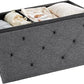 Sweetcrispy Foldable Storage Ottoman 43in, Storage Chest, Large Ottoman Bench Foot Rest Stool with Padded Seat for Entryway Living Room, Bedroom,Load 350lbs, Modern Grey