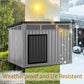 DRATO Dog House for Both Indoor and Outdoor with Weatherproof Roof Removable Floors for Medium to Large Dogs Interior Space (Gray, Medium(32.2 * 25.12 * 24.13''))