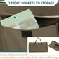 Petsfit Dog Booster Seat for 2 Small Dogs or Medium Dog up to 55 lbs, Large Dog Car Seat with 2 Big Pockets for Cars, Trucks and SUVs (Large, Brown)