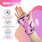 2PM SPORTS Knee Pads for Kids, Wrist Guards Knee and Elbow Pads Set with Drawstring Bag, Protective Gear Set for Girls Boys Roller Skating Cycling Skateboard - Pink Small