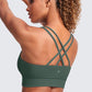 CRZ YOGA Softness Mold Womens Butterluxe Strappy Longline Sports Bra - Double Spaghetti Strap Workout Yoga Crop Top Athletic