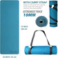 Extra Thick Exercise Yoga Mat with Strap - 2/5 Inch (10MM), Non-Slip Workout Mat for Yoga, Pilates, and Floor Exercises