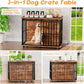 43.7" Dog Crate Furniture, XL Dog Crate Dog Kennel Indoor with Wheels for Large Medium Small Dogs, Wooden Dog Kennel End Table with Sliding Door Wooden Furniture Crates for Living Room, Bedroom