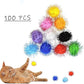 Andiker Cat Crinkle Balls, 2.36 Inches Colorful Cat Balls Chew and Chase Cat Mylar Crinkle Balls Lightweight Cat Toys for Indoor Cats to Keep Fit and Active (100pc)