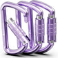 FresKaro 3inch 12kN-2698lbs Auto Locking Carabiner Clips, Solid D Shape, Heavy Duty 7075 Aluminum, Lightweight 1.09oz, Rust Proof, for Hammock, Hiking, Dog Leash, Keychain etc., Multi-Colors