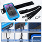 Phone Holder for Running, Running Armband Phone Holder with Carabiner, Phone Armbands for iPhone 16 15 14 13 12 11Pro Max & Galaxy S25/S24/S23, Cell Phone Armband Up to 6.8'' Phone (Blue)