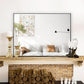 30x40 Inch Black Bathroom Mirror for Wall, Aluminum Frame Rectangle Rectangular Vanity Mirror, Modern Large for Bedroom, Living Room, Horizontal or Vertical