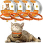 4 Pcs Cat Calming Collar Adjustable Lavender Scent Relaxing Cat Collar with 2 Pendant for Puppies Reduce Stress Aggression Anxious, up to 15 Inches(Orange)