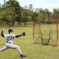 Storgem Baseball and Softball Practice Net 7×7ft Portable Hitting Pitching Batting Training Net Baseball Backstop Net with Batting Tee and Strike Zone and Bow Frame