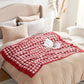 Snuggle Sac Christmas Red Houndstooth Throw Blanket for Couch, Reversible Super Soft Warm Blankets Cozy Knit Fuzzy Plush Lightweight Throws for Sofa Bed Houndstooth Red, 50x60 inches