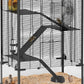 PawHut Large Hamster Cage with Deep Tempered Glass Bottom, 4 Tiers Hamster Tank with Running Wheel, Hut, Water Bottle, Dish, Rat Cage for Syrian, Dwarf, Gerbils, Mouse, 24" x 16" x 31.5", Black