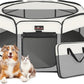 Aivituvin Dog Playpen Foldable Waterproof Pet Play Pens for Cat, Puppies, Rabbits, Chickens, Durable Portable Pet Tent for Travel Camping Indoor/Outdoor Grey XL