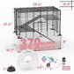 3-Tier Glass Hamster Tank, Large Hamster Cage Habitat with 11inch Big Running Wheel for Rat, Mouse, Gerbil, Syrian Hamster, 370 SQ INCHES