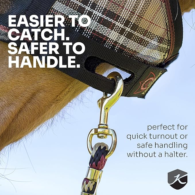 Kensington UViator CatchMask Horse Fly Mask with Web Trim UV Eye Protection Mask for Horse - XL, Atlantis