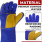 HANDLANDY Animal Handling Gloves, Falconry Cat Glove Bite Proof, Thorn Proof Rose Pruning Gardening Gauntlets (Royal blue, 14 Inches)