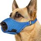 LUCKYPAW Dog Muzzle, Soft Muzzles for Large Medium Small Dogs to Prevent Biting Chewing with Ring and Adjustable Strap for Vet Visit Training (Blue, S)
