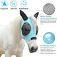 Stretchy Horse Fly Mask for Horses, Soft Lycra Equine Mesh Mask, Elasticity Horse Face Covering, Breathable&UV Protection, Pacific Blue, Cob