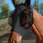 Horse Fly Mask with Ears, UV Protection for Horses, Elasticity with Big Mesh Eye Covers, Snug Fitting Comfortable Breathable Lightweight for Horses Black Full Size