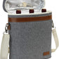 3 Bottle Insulated Wine Tote Carrier Bag, Portable Travel Padded Wine Cooler - Corkscrew Opener, Handle and Adjustable Shoulder Strap, Wine Lover Travel Picnic Party Wedding Wine Tote Grey