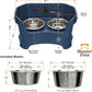 Neater Pet Brands Neater Feeder Deluxe Mess Proof Dog Bowls Elevated for Medium Dogs 19-40 lbs, Made in USA, No Spill Raised Dog Food Bowl Stand Feeding Station, Food and Water Bowl Set, Dark Blue