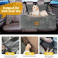 Dog Car Seat for Medium/Large Dog Booster Seat Under 60 lbs or 2 Small Dogs, Multi-Functional Pet Car Seat with Thick Cushion, 2 Safety Leashes (Gray)