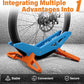 Adjustable Bike Parking Stand Fits 16-29 Inch Bicycles, Compatible with 23c-3.0 Tire Width – Heavy-Duty Plastic, Easy Installation, Stylish Two-Tone Design (Blue&Orange)