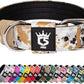 TSPRO Tactical Dog Collar 1.25 Inch Wide Thick Dog Collars with Heavy Duty Metal Buckle, Durable, Strong, Adjustable for Small Dogs (Camo Khaki S)