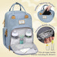 RUVALINO Diaper Bag Backpack-Multifunction Baby Travel Bag with Changing pad, Insulated Bottle Holders & Pacifier Case, Large Capacity, Waterproof, Sky Blue
