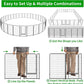 Dog Playpen Outdoor Extra Wide 32 Panels Heavy Duty Dog Fence 50" Height Anti-Rust with Doors Portable for RV Camping Yard, Total 84FT, 561 Sq.ft, Snowy Black