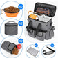 Modoker Dog Travel Bag Backpack, Airline Approved Pet Accessories Organizer for Dog and Cat with Shoulder Strap, 2 Dog Food Storage Containers, 2 Collapsible Dog Bowls,1 Pet Mat, Rose Red