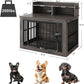 IRONCK Dog Crate Furniture, 33.4 inches Wooden Small Dog Crate with Storage and 4 Hooks, Heavy Duty Pet Crate for Small Dog, Decorative Pet Cage for Indoor (22" L x 33.4" W x 37.4" H)